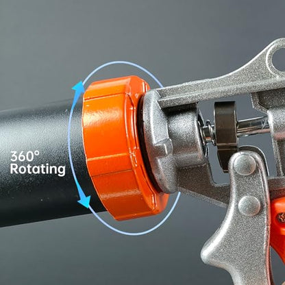 Sausage Caulking Gun,20 oz Sausage Foil Pack/10 oz Cartridge Adhesive Dual-Purpose,18:1 Thrust,15” Aluminum Sealant Hand Caulk Gun Kit With 6 Cone Nozzles (2 Pack) - size: 2 Pack