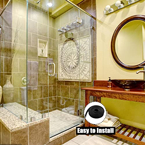 Shower Bottom Waterproof Door Rubber Sweep Trim Black Seal for Home Bathroom, 108 x 13/16 x 5/32 Inch Tee Insert Shape - color: Black