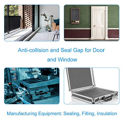 2 Rolls Foam Tape Weatheratrip for Door Window Insulation, Single Sided Foam Strips Adhesive, High Density Foam Seal Tape, Closed Cell Foam Seal Strip Tape(1/2"Wx1/4"Tx32FT, Black) - size: 1/2"W x 1/4"T x 32FT