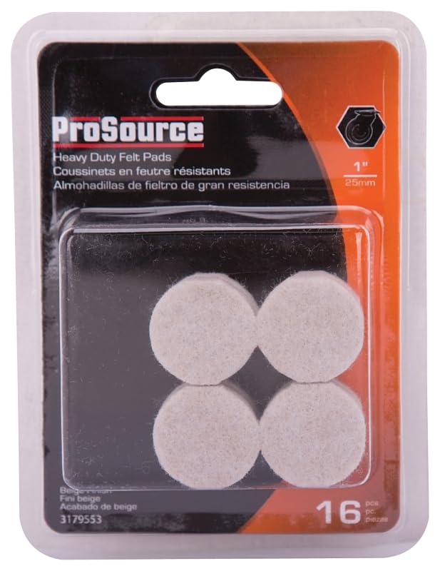 Rocky Mountain Goods Furniture Pads – 1" Round Felt Pads for Hardwood Floors – Beige – Heavy-Duty 3/16 Inch Thick – Protects Floors, Walls, and Tables – 16 Pack