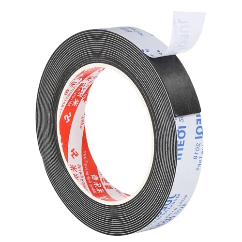 PATIKIL 5m/16.4ft Sealing Foam Tape, 20mm Wide 1mm Thick Single Sided Weather Stripping Door Furniture Seal Strip for Window Pipes Insulation, Black - color: Black, size: 5m*20mm*1mm