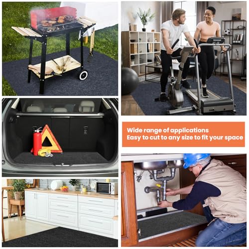 4 Pcs Oil Spill Mat Set (36"×60") - Complete Garage Floor Protection - Front & Rear Car Coverage - Reusable Washable Oil Drip Mats