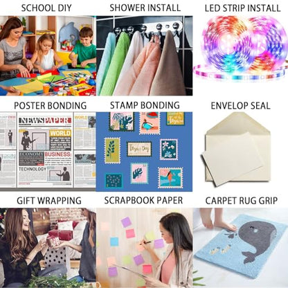 P7yaumy 0.39in x 36ft 300LSE Double Sided Tape for Scrapbook, Heavy Duty Mounting Tape, Transparent Adhesive Sticky Tape for Picture Hanging Strips, Poster, LED Strips, Art Craft - size: 0.39in X 36ft