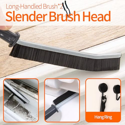 Window Track Cleaner Tools Set - 8 Pcs Groove Cleaning Brush Kit, for Sliding Door Track, Shutter, Sill, Tile Lines, Sink - size: 8 PCS