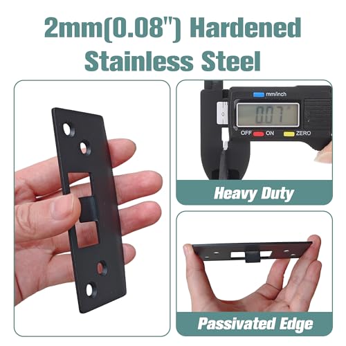 Extra Large Door Strike Plate, Adjustable Door Strike Plate, Large-Hole Reinforced Door Bolt Guide Plate, Applicable for Doors That Cannot Close Completely, Concealing Door Frame Imperfections