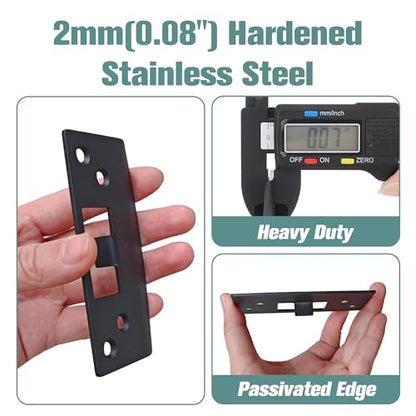 Extra Large Door Strike Plate, Adjustable Door Strike Plate, Large-Hole Reinforced Door Bolt Guide Plate, Applicable for Doors That Cannot Close Completely, Concealing Door Frame Imperfections