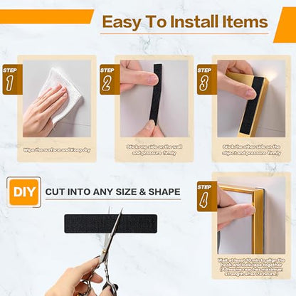 KING MOUNTAIN 2x2 Inch Hook and Loop Strips, 10 Sets Nylon Self Adhesive Tape, Double Sided Strong Back Adhesive Tape and Dots for Office, Home and Crafting, Heavy Duty, Black - size: 2*2in, style: Black Tape