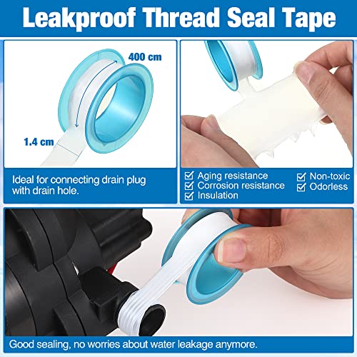 Dreyoo 1/2 Inch x 14 NPT x 1/2 Inch Barb Elbow and Straight Swivel Adapter RV Water Pump Fittings with Thread Seal Tape, 0.5 Inches Female Threaded Pex Fittings for Water Pump Strainer ()