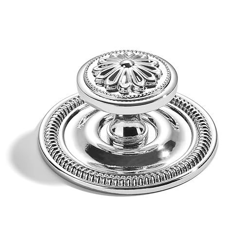 khtumeware 10 Pack 2.5 Inch Polished Chrome Cabinet knobs with Backplate,Vintage Backplate for Drawer knobs, Bi-Fold Door Knobs - color: Polished Chrome, style: 10-Pack
