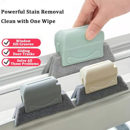 Car Magic Window Track Cleaner, 3PCS Handheld Vehicle Groove Cleaning Brushes Tools Set, Automotive Sliding Door Track Clean Brush, Universal for SUV Automobile Truck