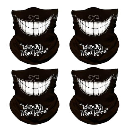 Seamless Neck Gaiter Shield Scarf Bandana Face Mask Seamless UV Protection for Motorcycle Cycling Riding Running Headbands - color: 4pcs-weird Smile