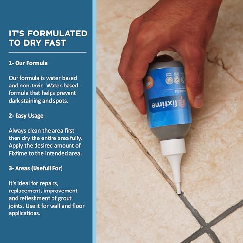 Silicone Tile Repair Kit – Premixed Fast-Drying Gray Caulk, Filler, and Sealer for Cracked Bathroom, Kitchen, and Floor Tiles (225g / 8 oz) - style: GREY
