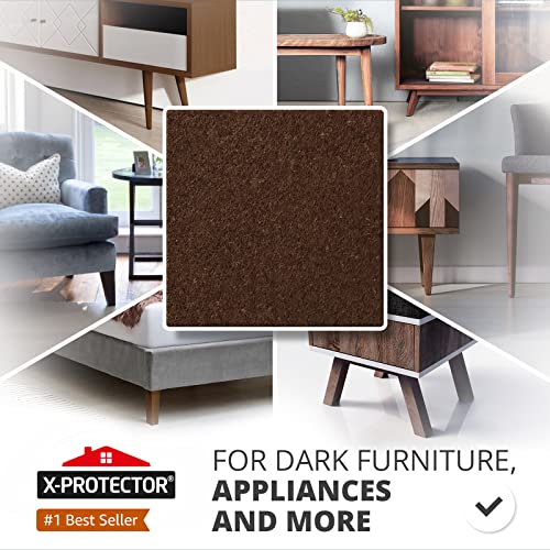 24 Heavy-Duty Felt Furniture Pads 1” 1/4” Thick X-Protector! Square Felt Pads for Furniture Feet - The Best Felt Floor Protectors for Furniture to Prevent Scratches. Protect Your Hard Floor! (Brown) - size: 1 Inch 24 Pcs Square Brown