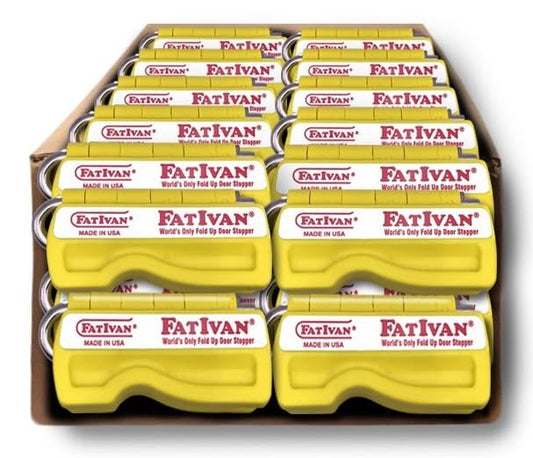 The Original Fat Ivan Fold Up Doorstop Wedge with Magnet - for Moving Office Home or School - Great for Police, Admin, Firefighters and Any time You Need a Door to Stay Open (24, Yellow) - color: Yellow, size: 24 Pack