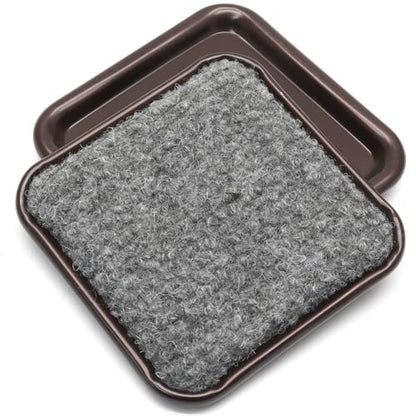 12Pcs Square Metal Felt Furniture Caster Cups, 2-1/2Inch Carpet-Bottom Furniture Sliders Non-Slip Wheel Savers, Floor Protectors Pads for Hardwood, Tile & Laminate Floors - size: Square,2-1/2"