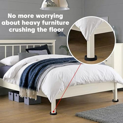 Non Slip Furniture Pads for Hardwood Floors - 8 PCS 2"x2" Rubber Feet for Furniture,Furniture Leg Floor Protectors for Bed Sofa Table and Chair Stopper (Black,Round) - size: 8PCS 2" x 2" Black