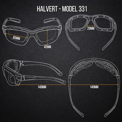 Motorcycle Riding Glasses Extreme Sports Wrap Sunglasses - color: Black | Amber