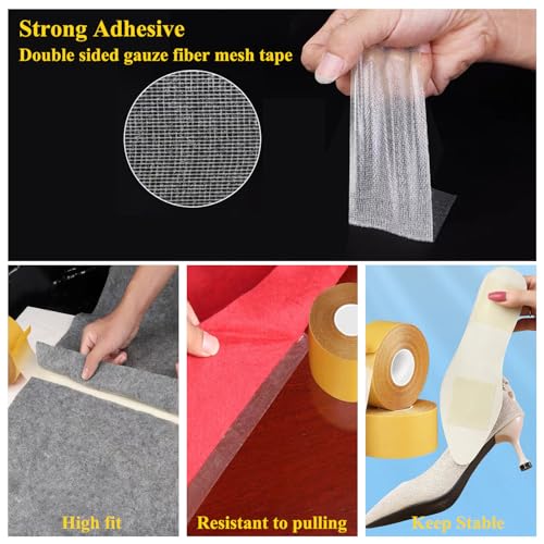 KAIYUER 0.39in x 66FT,Double Sided Tape Heavy Duty,High Stickness Clear Tape for Making DIY Crafts, Paste Photo, Rug Fixed, Floor,Wall Decor,Office Decor,No Glue Residue - size: 0.39"x66FT