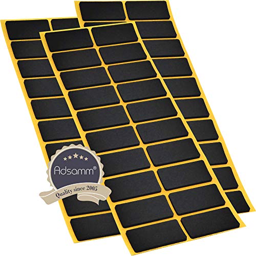 Adsamm® / 60 x self-Adhesive Anti-Slip Pads/Black / 0.79x1.57 in (20x40 mm) / Rectangular/Stick-on Non-Slip EPDM Rubber Pads/Furniture Protective Pads