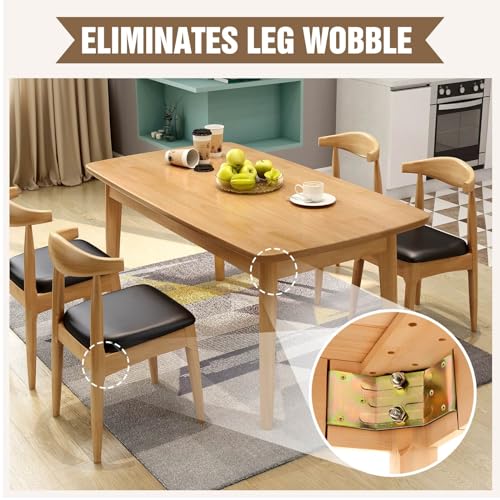 Table Leg Corner Brackets 4-Piece Heavy Duty for Wood, Kerf Mount Hardware Kit for Dining Table Desk Bench Leg Repair, Iron Brackets with Screws for Furniture by Pisman - size: Repair 4PCS