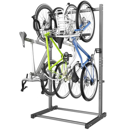 EVERHANGER Freestanding Bike Rack, Vertical Bike Rack Stand for Garage, Bicycle Storage Organizer, Holds Up to 4 Bikes - style: 4 Bike Hooks