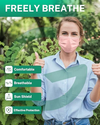 Disposable Face Masks Made in USA, 4 Ply for Families, Students, Breathable All-Day Wear & Safety, FSA HSA Eligible, ASTM Level 3 Medical Grade, 50 Pack, Sunny Mist - color: Sunny Mist, size: 50 Pack, style: Resealable Bag