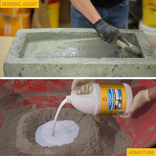 SIKA SikaLatex R Concrete Adhesive Glue - Acrylic Admix for Enhanced Bonding in Portland Cement Mortar & Concrete - Freezing/Thaw Resistant - 1 Quart - size: 32 Fl Oz