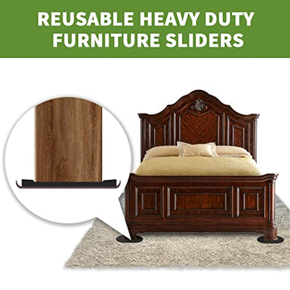 Furniture Sliders for Carpet 4 PCS - 9 1/2 inch Furniture Moving Slider Chair Legs Floors Protectors– Move Your Furniture Easy & Safely (for Carpet) Brown - size: 4 Pcs 9 1/2 Inch Brown