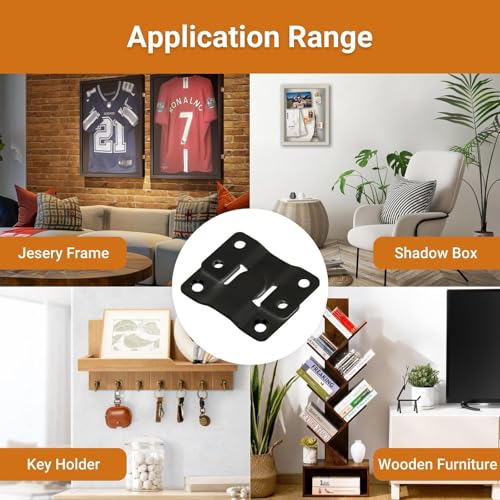 16Pcs Stainless Steel Interlock Hanging Buckle,Flush Concealed Mount Brackets Stainless Steel Z Clip Bracket Interlock Hanging Buckle Mountain Buckle for Picture Display Art Gallery - color: Black, size: Small Without Screws