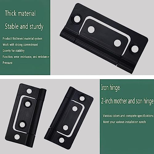 Bi-Fold Door Hardware 8 Pack Non-Mortise Door Hinges Heavy Duty Bifold Butt Cabinet with Mounting Screws Stainless Steel Ball Bearing Black