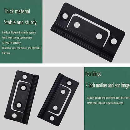 Bi-Fold Door Hardware 8 Pack Non-Mortise Door Hinges Heavy Duty Bifold Butt Cabinet with Mounting Screws Stainless Steel Ball Bearing Black