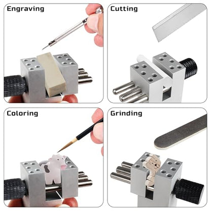 Tabletop Vise Mini Vice Multifunctional Professional Model Building Tool Workbench Vise with Spherical Rotating Metal Base for Hobbies,Jewelry Model Figures Sculpture - style: MS083