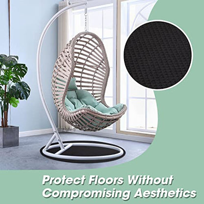 Recliner Pads for Hardwood Floors - Round Floor Rubber Mat for Recliners Protects Hardwood & Tile Floors from Scratches,Round Rail pad Ideal for Recliners, Swivel Chairs, Black, Pack of 1 - size: Black