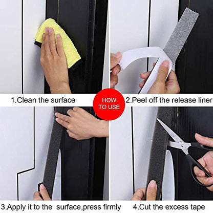 Single-Sided Adhesive Foam Tape Low-Density, Super Soft Easy Adjust Sealing Strip for Window Door Air Gap, Sponge Draft Blocker and Sound Reducer, 1.18in x 6.6FT Black