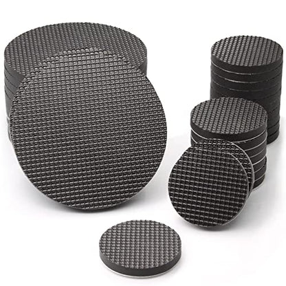 Non-Slip Furniture Pads,Solid Round Rubber Feet,12PCS 2 inch,20PCS 1",Stoppers,Self Adhesive Anti-Sliding Grippers for Bed,Couch,Table,Prevent Hardwood Floors Scratching Black - size: 1 Inch Round and 2 Inch Round