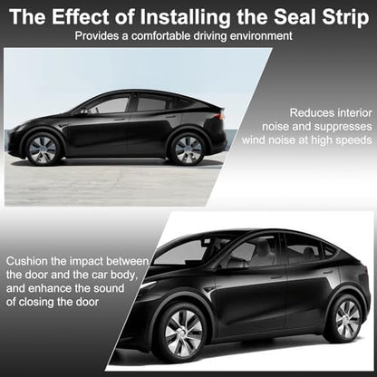 Car Weather Stripping for Tesla Model Y Car Door Rubber Seal Strip Self Adhesive Auto Soundproofing Weatherstrip for Front/Rear Trunk A-Pillar B-Pillar Front/Rear Door - style: For Tesla Model Y