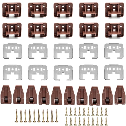 Surf turtle 10 Pack Drawer Slide Track Guide Glide with Drawer Guide Metal Backing for Center Mount Drawer for Dressers and for Nightstand for Rite-Trak 1 Drawer Systems - style: 10 Pack/Classic With Metal Brackets