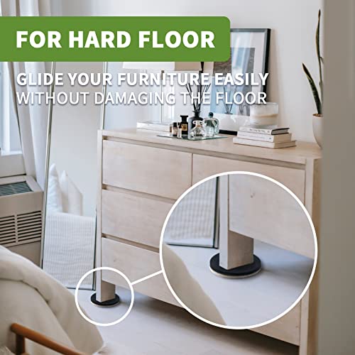 Felt Furniture Sliders for Hardwood Floors 8 PCS - 3 1/2 inch Furniture Moving Slider – Heavy Duty Felt Movers Sliders Chair Legs Floors Protectors (for Hardwood Floors) - size: 8 PCS 3 1/2'' Beige