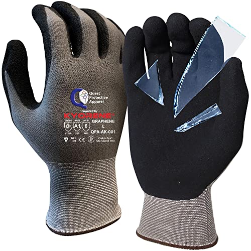 Garden & Work Gloves for Men and Women – Cut Resistant Gardening Gloves with Grip, Lightweight Breathable Safety Gloves for DIY, Construction, Warehouse & General Handling – Large, Case of 72 - color: Grey/Black - Pack of 72