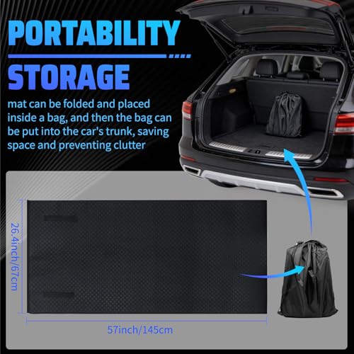 57" x 26" Rolling Creeper Mat, Double-Layer High-Friction & Non-Slip Car Repair Pad with Sponge Padding for Low Clearance Vehicles, Mechanics, Trucks