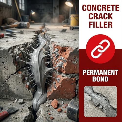 Concrete Crack Filler 4-Pack 4.4LB Grey, Self-Leveling High Elasticity Cement Sealant, Waterproof Repair Caulk for Driveway, Patio, Sidewalk, Garage, Basement– Professional-Grade Durability - style: 4 Pack/ 4.4LB