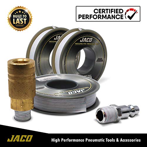 JACO ThreadPro High-Density Thread Seal Tape - 1/2" x 125 ft. (Mega Roll) | Professional PTFE Pipe Sealant | Plumbers Tape (3-Pack) - size: 1/2" x 125 ft (3-Pack)