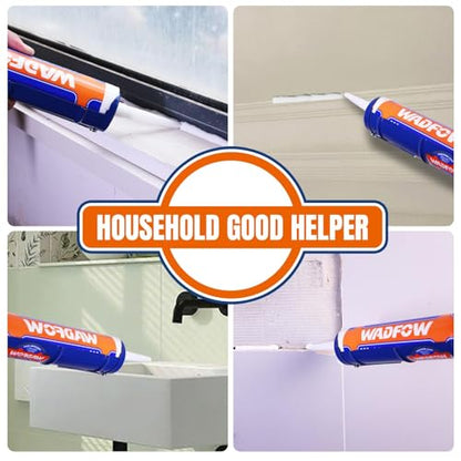 WADFOW Caulking Gun, No Drip Caulk Gun,9" Drip Free Hand Caulking Gun with Comfort Grip,Smooth Round Rod for 10oz Caulk Tubes,WCG2309D-2,Blue