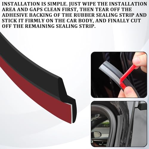 Windshield Rubber Seal Strip Weather Strip,13Ft Z-Shape Automotive Weather Stripping Door Seal, Leak Sound Proofing Car Weather Stripping Self-Adhesive Rubber Edge Trim Molding Weatherstrip