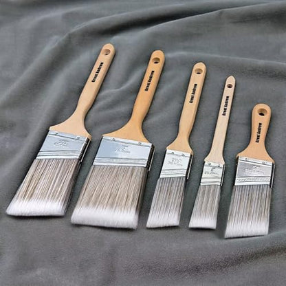 Great Andrew 10 Pack Paint Brushes Bulk (1" 1.5" 2" 2.5" 3") Set, Angle Sash Brushes for Trim, Walls, Wood, Stain Brushes for Painting House & Exterior, Latex, Oil - size: 10 pcs-1"1.5"2"2.5"3"