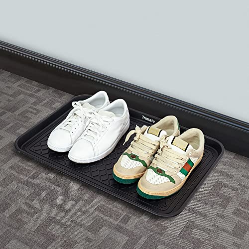 All Weather Boot Tray, 2 Pack Water Resistant Plastic, Multi-Purpose for Shoes, Pet Feeding Trays, Garden-Mudroom Entryway, Garage, Indoor or Outdoor - Medium, 24"x16" - (Black) - style: 2 pack - 24 x 16
