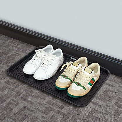All Weather Boot Tray, 2 Pack Water Resistant Plastic, Multi-Purpose for Shoes, Pet Feeding Trays, Garden-Mudroom Entryway, Garage, Indoor or Outdoor - Medium, 24"x16" - (Black) - style: 2 pack - 24 x 16