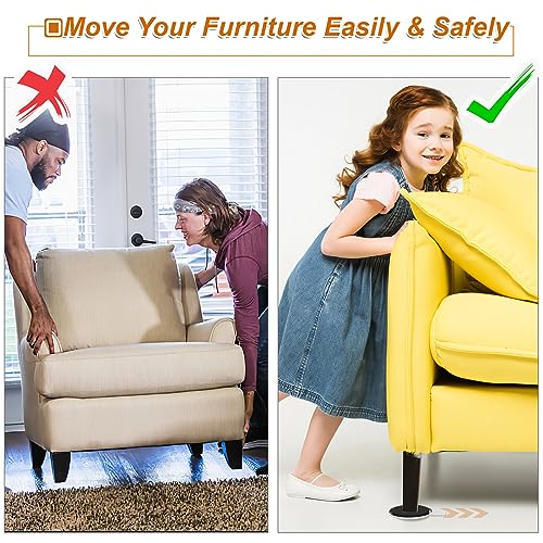 3.5-Inch Furniture Sliders for Carpet & Hardwood Floors, 8PCS Reusable Heavy-Duty Furniture Moving Pads, Effortless Moving and Surface Protection - size: 3.5 inch 8 PCS (Round)