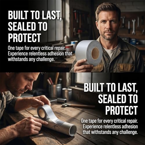 1 Roll - Strong Waterproof Aluminum Foil Butyl Rubber Tape, Leak-Proof Sealant for Pipes & Walls, Ideal for Flat Surfaces - Durable & Weather-Resistant, Sealant Waterproof（Width 5cm×3m