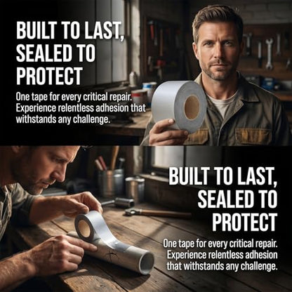 1 Roll - Strong Waterproof Aluminum Foil Butyl Rubber Tape, Leak-Proof Sealant for Pipes & Walls, Ideal for Flat Surfaces - Durable & Weather-Resistant, Sealant Waterproof（Width 5cm×3m